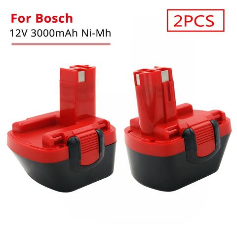 Аккумуляторная батарея Bosch, 2 шт., 3000 мА/ч, Ni-MH, 12 В, Сменный аккумулятор для Bosch BAT043, BAT045, BAT049, BAT139, BAT120, GSR, 12, PSR, 12, 2 шт., для PSR, 12 ► Фото 1/6