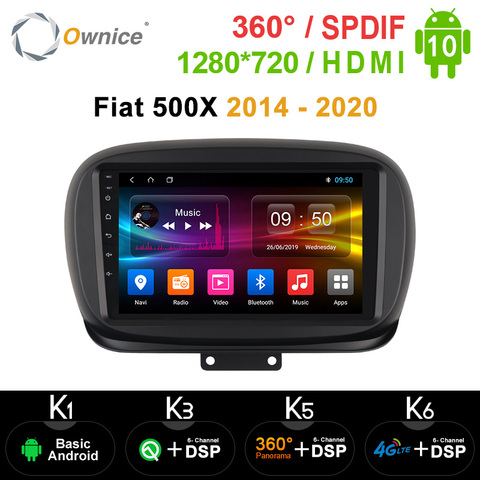 Ownice Octa Core Android 10,0 автомобильный DVD GPS для Fiat 500X 2014 - 2022 GPS автомобильный головное устройство Радио RDS 4G LTE 360 панорама DSP SPDIF ► Фото 1/6