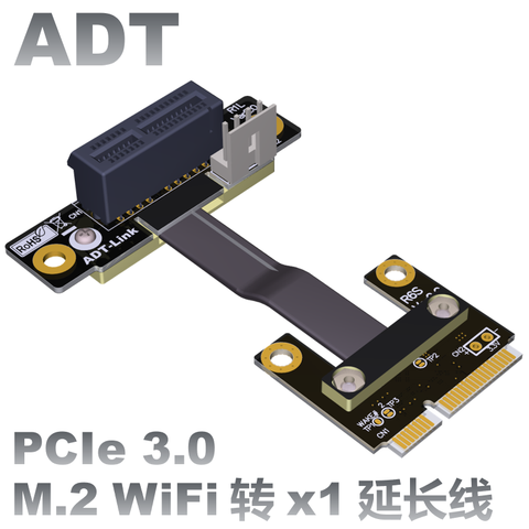 Адаптер Riser PCIe 1x PCI-E x1 на Mini PCIe Half mPCIe, переходник с картой, дизайн локтя, кабель Gen3.0, 8 Гбит/с, Mini PCI-E 1 PCI-Express ► Фото 1/6