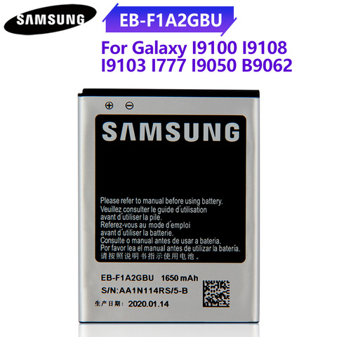100% Оригинальный аккумулятор телефона EB-F1A2GBU для Samsung I9100 I9108 I9103 I777 I9050 B9062 Оригинальные запасные батареи 1650 мАч ► Фото 1/6