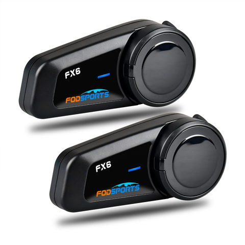 Bluetooth-гарнитура Fodsports FX6 мотоциклетная, 1000 м, 2 шт. ► Фото 1/6