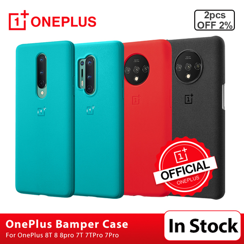 100% Оригинальный чехол OnePlus Bamper для OnePlus 8T 8 8pro 7T 7T Pro 7Pro песчаник/силикон/карбон Защитный чехол Чехол ► Фото 1/6