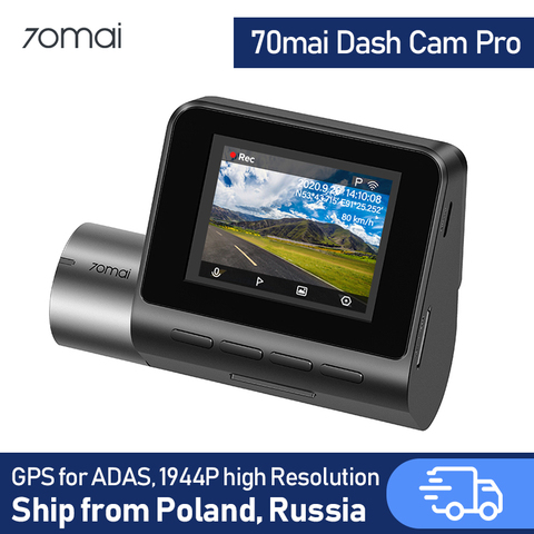 70mai Pro Dash Cam Автомобильный видеорегистратор с английским голосом 1944P ночная версия супер чистый дополнительный GPS модуль для монитора парковки ADAS ► Фото 1/6