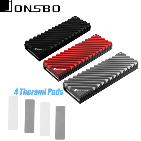 Jonsbo M2-3 SSD NVMe теплоотвод M2 2280 SSD жесткий диск алюминиевый теплоотвод с тепловой прокладкой для SSD M.2 Настольный ПК тепловой ► Фото 1/6