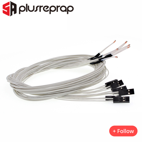 3950 датчики термисторов с белым линейным кабелем 1 м Dupont Head 100K ohm NTC Для печатающей головки 3D-принтера, температурные детали ► Фото 1/5