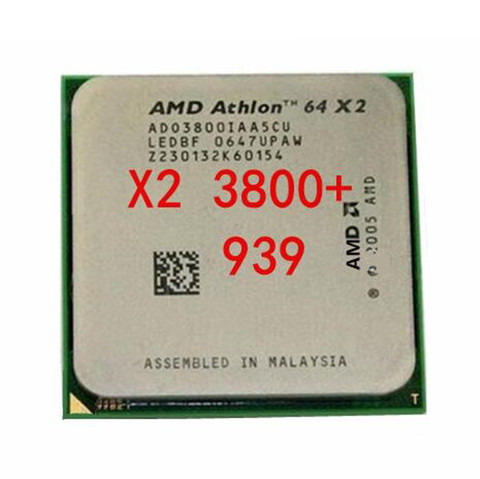 Двухъядерный Процессор Athlon X2 3800 + 2,0 ГГц, процессор ADA3800DAA5BV, ADA3800DAA5CD, 95 Вт, разъем 939PIN ► Фото 1/1