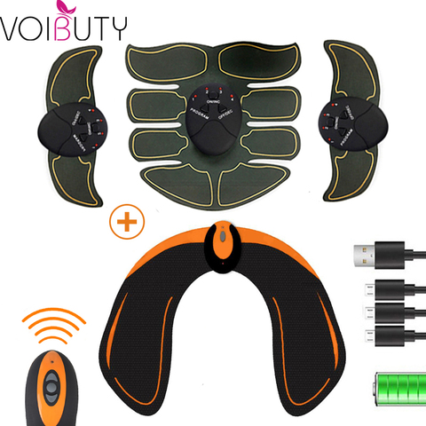EMS тренажер для бедер, живота, мышц, вибрирующий массажер, оборудование для фитнеса, 6 режимов, коррекция фигуры ► Фото 1/6