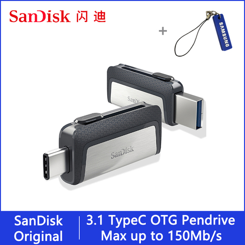 Sandisk type C OTG USB флэш-накопитель 64 128 ГБ Флешка 128 Гб 64 ГБ 32 ГБ 256 ГБ флеш-накопитель 3,1 USB флешка диск на ключе памяти для телефона ► Фото 1/6