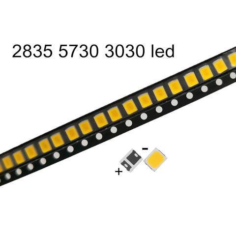 100 штук высокое Яркость SMD СВЕТОДИОДНЫЙ 2835 1 Вт 135LM Белый 3V 6V 9V 18V 36V 150MA 100MA 30MA 60MA 350mA яркий светильник ► Фото 1/6