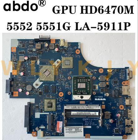 Материнская плата для ноутбука Acer aspire 5551G 5552 5552G, новинка, 75 LA-5911P MBWVE02001 MB.WVE02.001 DDR3 HD6470M, Бесплатный процессор, протестированный 100% wor ► Фото 1/5