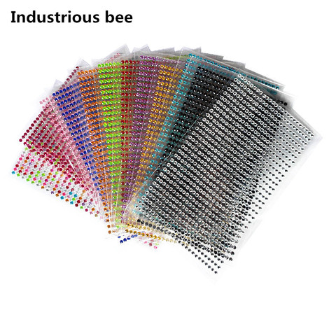 Акриловая татуировка, 750 шт./компл., 3 мм, наклейка для творчества, стразы со стразами, самоклеящиеся наклейки для украшения телефона, чехол ► Фото 1/1