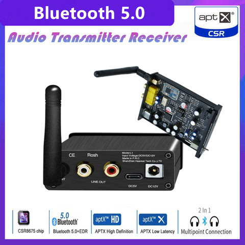 Беспроводной ресивер без потерь HIFI CSR8675 APTX HD Bluetooth 5,0, адаптер PCM5102A I2S DAC, декодирование 24 бит, TWS 3,5 м, выход RCA ► Фото 1/6