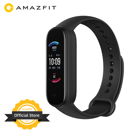 Смарт-браслет Amazfit Band 5, цветной дисплей, пульсометр, фитнес-трекер, водонепроницаемый, Bluetooth 5,0, спортивный смарт-браслет, 2022 ► Фото 1/6