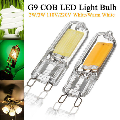 G9 Mini LED COB лампа 3 Вт 5 Вт, стеклянный хрустальный светильник s для дома, подвесной светильник, заменяемая люстра 25 Вт 45 Вт, галогенная лампа 110 В ... ► Фото 1/6
