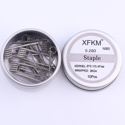 Новинка XFKM 10 шт./кор. NI80 высокоплотные готовые катушки Clapton готовые катушки для RDA RTA RBA мод нагревательный провод MTL катушки ► Фото 1/6