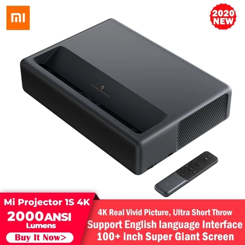 Новый лазерный проектор Xiaomi Mijia 1S 4K 2000ANSI Lumens с английским интерфейсом TV HDR TV Bluetooth WiFi 3D система умного домашнего кинотеатра ► Фото 1/6