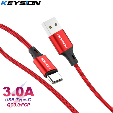 USB Type C кабель KEYSION 3A, провод для быстрой зарядки для Samsung S9, Xiaomi, кабель для передачи данных, кабель для быстрой зарядки телефона, кабель USB Type-C ► Фото 1/6