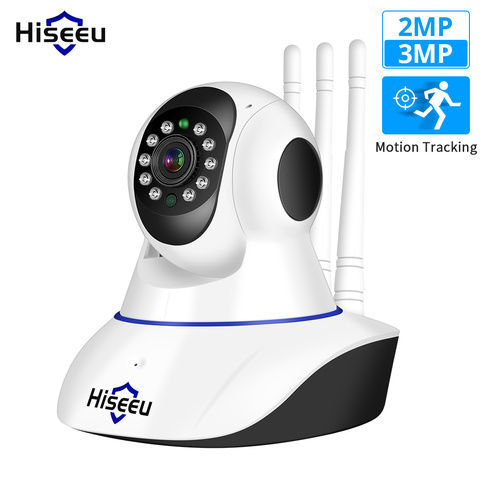 Камера видеонаблюдения Hiseeu HD, беспроводная камера безопасности для домашнего использования, радионяня, 1080 пикселей, 3 Мп, поддержка Wi-Fi, P2P IP, ... ► Фото 1/6