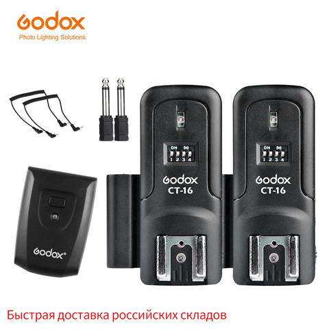 Триггер + 2 ресивера Godox CT-16 для вспышки, камеры Canon Nikon ► Фото 1/6