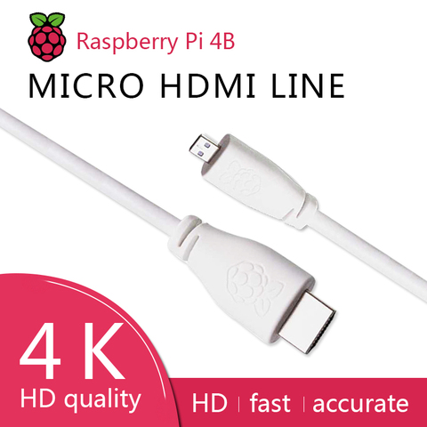 Официальный Raspberry Pi 4 Micro HDMI в Стандартный HDMI (A/M) 1 м и 2 м кабель ► Фото 1/5