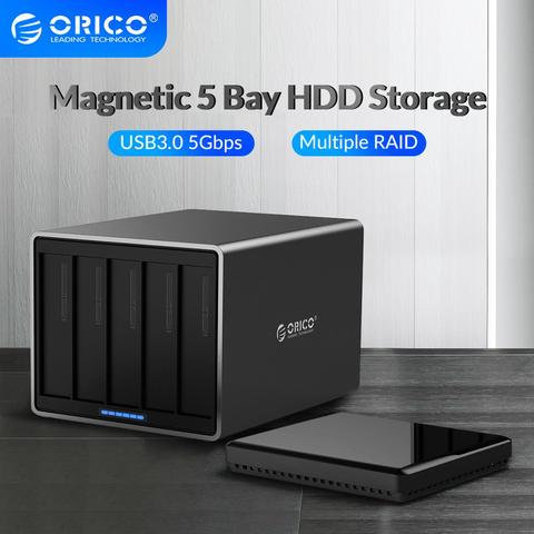 ORICO NS Series 5 Bay 3,5 ''USB3.0 с док-станцией для жесткого диска RAID 78 Вт адаптер питания Корпус для жесткого диска Поддержка 5 Гбит/с чехол для жесткого ... ► Фото 1/6