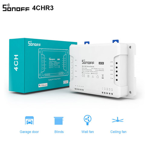 Смарт-выключатель SONOFF R3, 4 канала, Wi-Fi, управление через приложение ► Фото 1/6