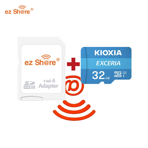 Беспроводной Wi-Fi адаптер ezshare KIOXIA, карта Micro SD C10, 16 ГБ, 32 ГБ, 64 ГБ, 128 ГБ, 256 ГБ, карта памяти, TF-карта для смартфонов и ТВ, карта памяти ► Фото 1/6