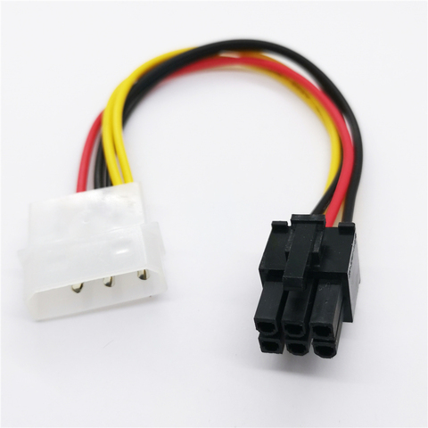 Новый высококачественный 4-контактный кабель преобразователя питания Molex на 6-контактный PCI-Express PCIE видеокарта 20 см ► Фото 1/3
