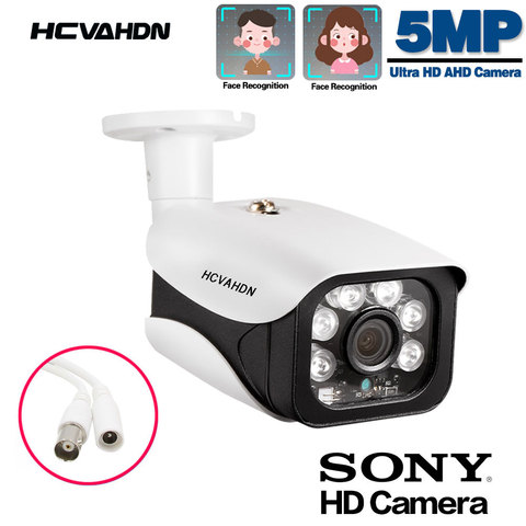 Новая аналоговая AHD-камера Super HD 5 мп, водонепроницаемая, 6 шт., инфракрасные светодиодные камеры безопасности, стандартная система видеонабл... ► Фото 1/6
