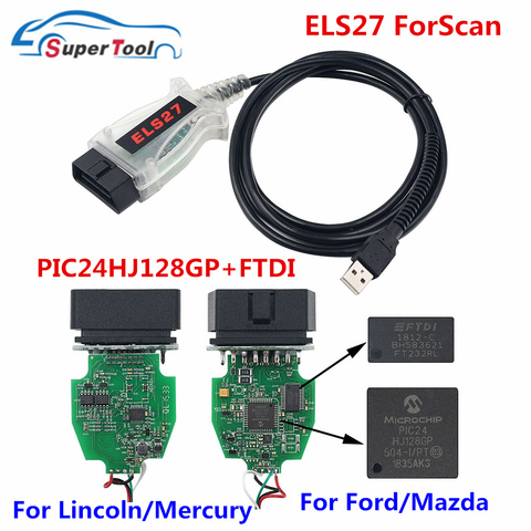 Диагностический кабель USB OBD2 ELS27, сканер для Ford/Mada/Lincoln/Mercury FTDI ► Фото 1/6