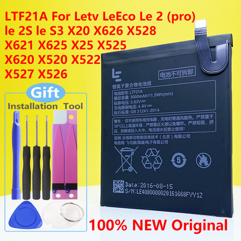 LTF21A 3000mAh аккумулятор для Letv LeEco Le 2 Le2 Pro X620 X626 & Le S3 LeS3 X526 X527 мобильный телефон + номер отслеживания ► Фото 1/5