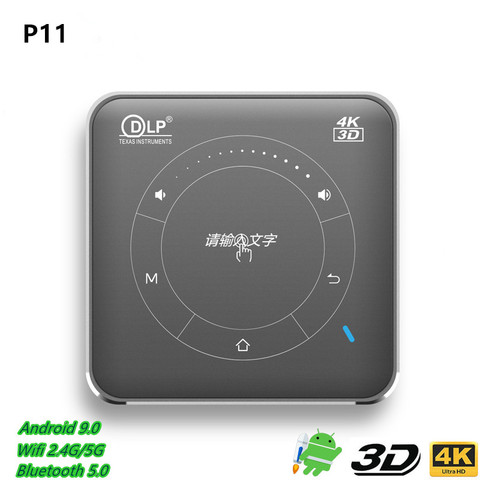 DLP P11 новейший умный карманный мобильный 3D Мини проектор Android 9,0 4K 3000mA домашний кинотеатр 2,4G/5G светодиодный проектор ► Фото 1/6