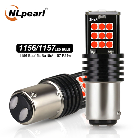 NLpearl 2x сигнальная лампа P21w Led Ba15s 1156 Py21w Bau15s лампы 3030SMD Canbus 1157 Led Bay15d P21/5 Вт поворотного тормоза запасной светильник 12V ► Фото 1/6