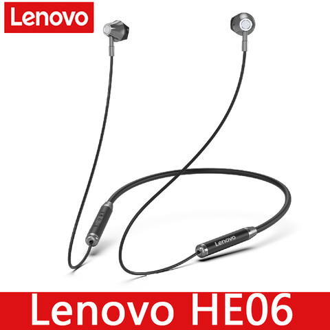 Беспроводные наушники Lenovo HE06 с шейным ободом, Bluetooth 5,0, стерео, Спортивная Магнитная Bluetooth-гарнитура, спортивная водонепроницаемая гарнитура для бега ► Фото 1/1