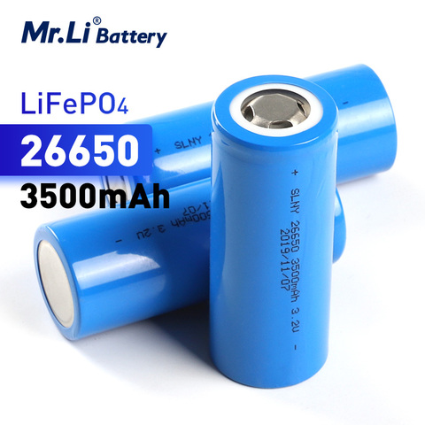Аккумуляторная батарея Mr.Li 26650, 3500 мАч, 3,2 в, LiFePO4, 8C, 28A, разряд высокой мощности для фонарика, новая упаковка ► Фото 1/6