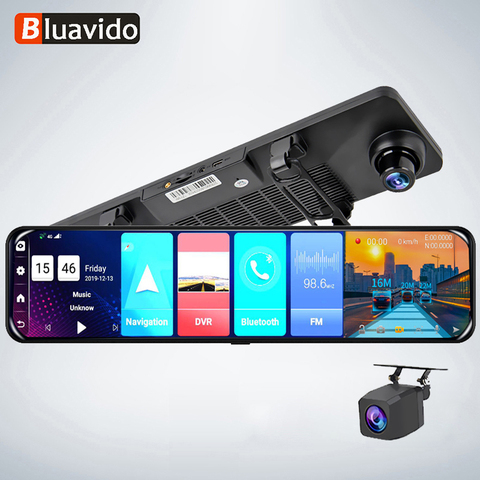 Автомобильный видеорегистратор Bluavido, 12 дюймов, ADAS, 4G, Full HD, 8,1 P, двойной Wi-Fi, IPS, GPS-навигация ► Фото 1/6