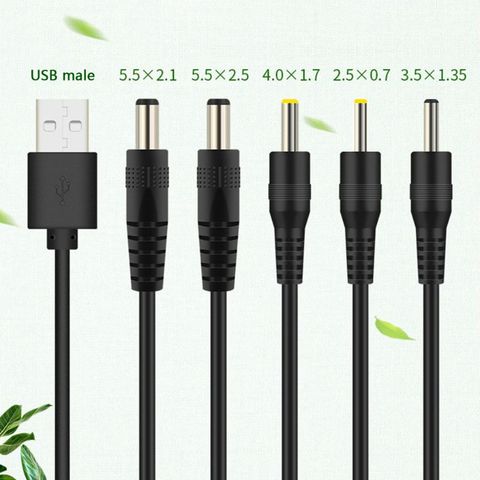 USB к DC порту зарядный кабель шнур питания линия DC/5,5x2,1 DC/5,5x2,5 DC/3,5x1,35 DC/4,0x1,7 DC/2,5x0,7 DC/x соединитель ► Фото 1/6