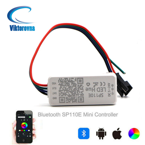 SP110E Bluetooth пиксельный светильник для управления WS2811 WS2812B SK6812 RGB RGBW APA102 WS2801 пикселей Светодиодная лента Bluetooth управление приложением ► Фото 1/6