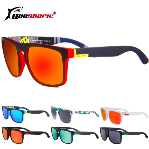Профессиональные поляризованные солнцезащитные очки QUESHARK HD TR90 для рыбалки, спортивные велосипедные очки UV400, очки для пешего туризма, скало... ► Фото 1/6