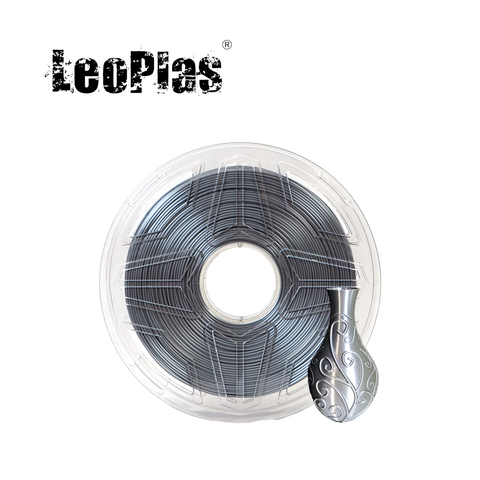 LeoPlas 1 кг 1,75 мм блестящая металлическая Серебристая шелковая нить PLA для 3D принтера FDM ручка расходные материалы для печати пластиковый матер... ► Фото 1/6