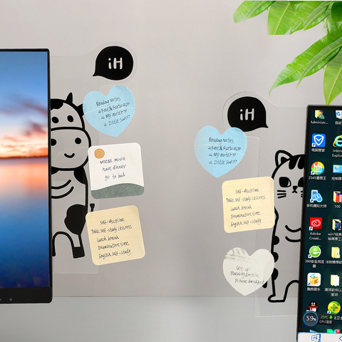 JIANUWU 1 шт. удобная доска для записей с мультяшными животными компьютерная боковая доска для записей милый монитор доска для записей школьные принадлежности ► Фото 1/6