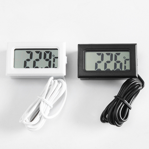 Водонепроницаемый цифровой термометр с ЖК-дисплеем, электронный точный термометр для аквариума, измерительный инструмент с датчиком температуры и гигрометром ► Фото 1/6