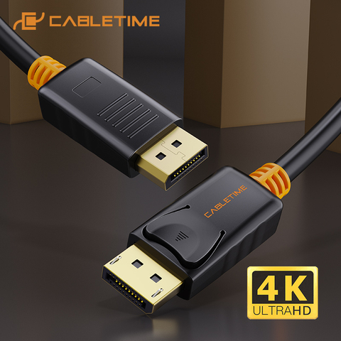 Кабель CABLETIME для порта дисплея, 1 м, штекер-штекер DP 1,2, кабель DP видео аудио 4k 60 Гц, кабель для порта дисплея 2 м для HDTV проектора, ПК C071 ► Фото 1/6