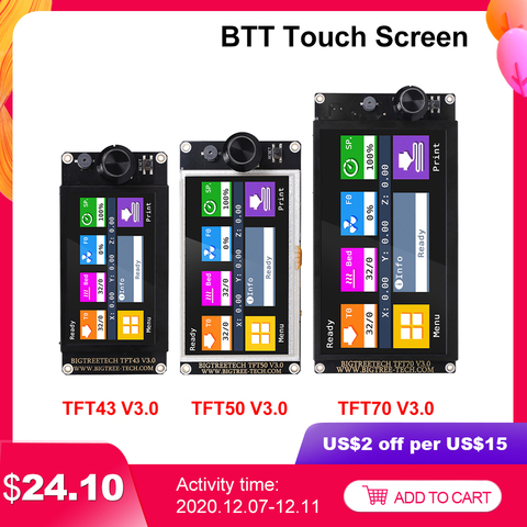 Сенсорный экран BIGTREETECH TFT43 V3.0 TFT50 TFT70, запчасти для 3D-принтера 12864 LCD MKS TFT70 для SKR V1.4 Turbo SKR MINI E3 Ender 3 ► Фото 1/6