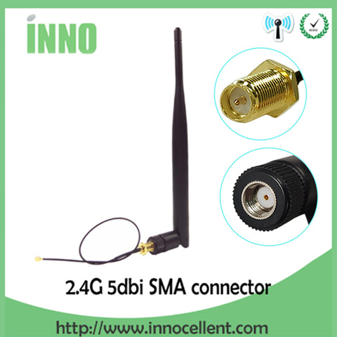 Wi-fi антенна 2,4 ГГц, антенна 5dBi, антенна с разъемом «папа», 2,4 ГГц, wi-fi антенна, wi-fi роутер + 21 см PCI U.FL, кабель IPX-SMA «папа» ► Фото 1/6