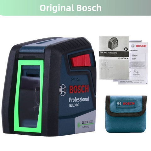 Лазерный уровень высокой точности Bosch GLL30G с зеленсветильник светом, двухлинейный горизонтальный и вертикальный лазерный уровень ► Фото 1/6