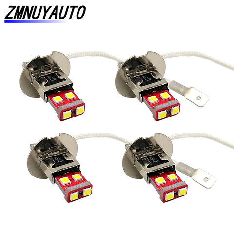 4X H3 H1 светодиодный фонарь 6 3030SMD супер яркий автомобильный противотуманный светильник 12V 6000K белый авто DRL дневная ходовая лампа для вождения ► Фото 1/6