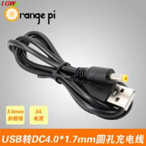 Оранжевый шнур питания USB Pi 5 в 3 а usb к dc4 1,7 мм зарядный кабель с круглым отверстием ► Фото 1/1