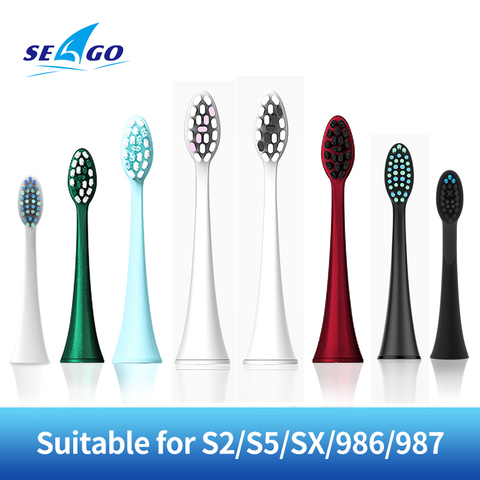 Электрическая зубная щетка SEAGO, сменная щетка Sonic 4 шт., совместимая с SG986/SG987/S2/SX/S5, отбеливающая щетка для здоровья ► Фото 1/6