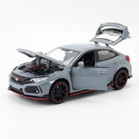 Новинка 1/32, модель хэтчбека Honda TYPE R, игрушечный автомобиль, литой под давлением, со светильник, спортивный автомобиль, игрушки для подарка ► Фото 1/1